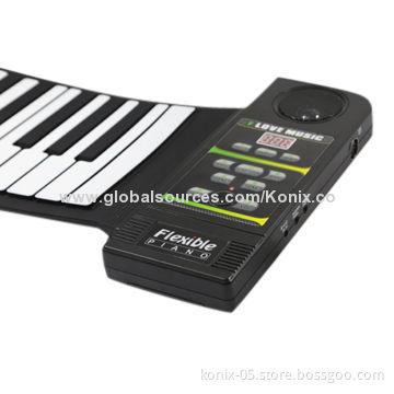 Soft mini roll up piano, 88 keys portable digital keyboard sustain pedal